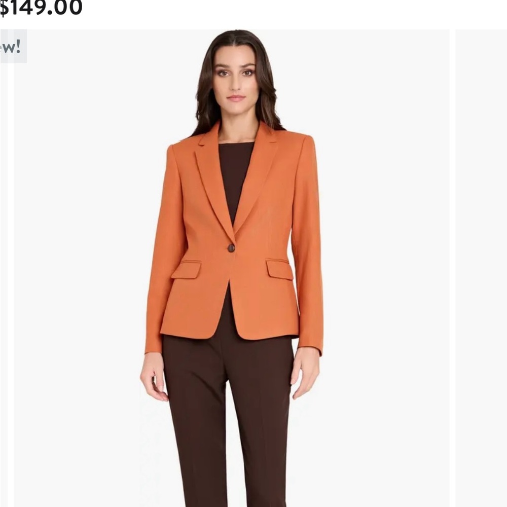 Tahari Women's Blazer in Bold Orange - Picture 7 of 9